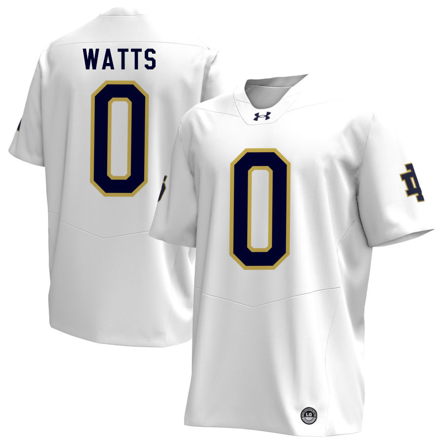 Xavier Watts Notre Dame Jerseys, UND Fighting Irish College Football Apparels Stitched-White